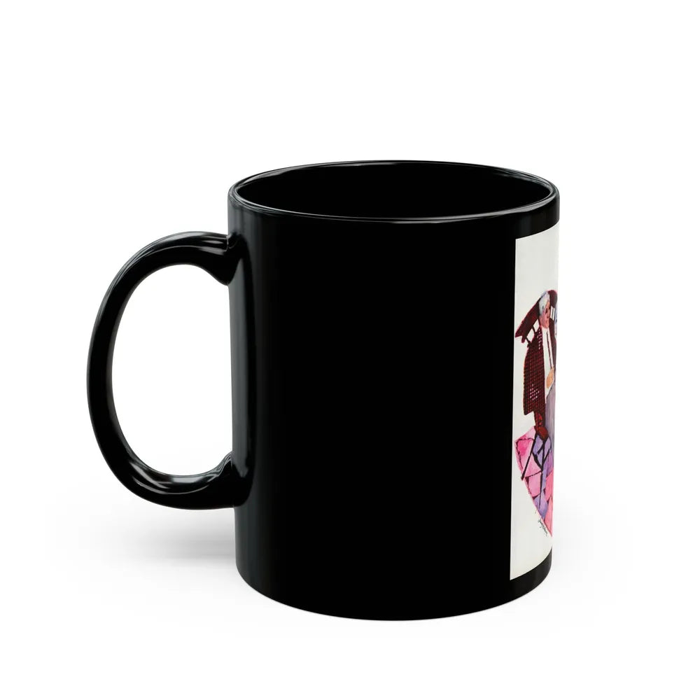 Dusty Valentine by Cathleen Rogers, Homes & Gardens, 1966 - Black Coffee Mug-Go Mug Yourself