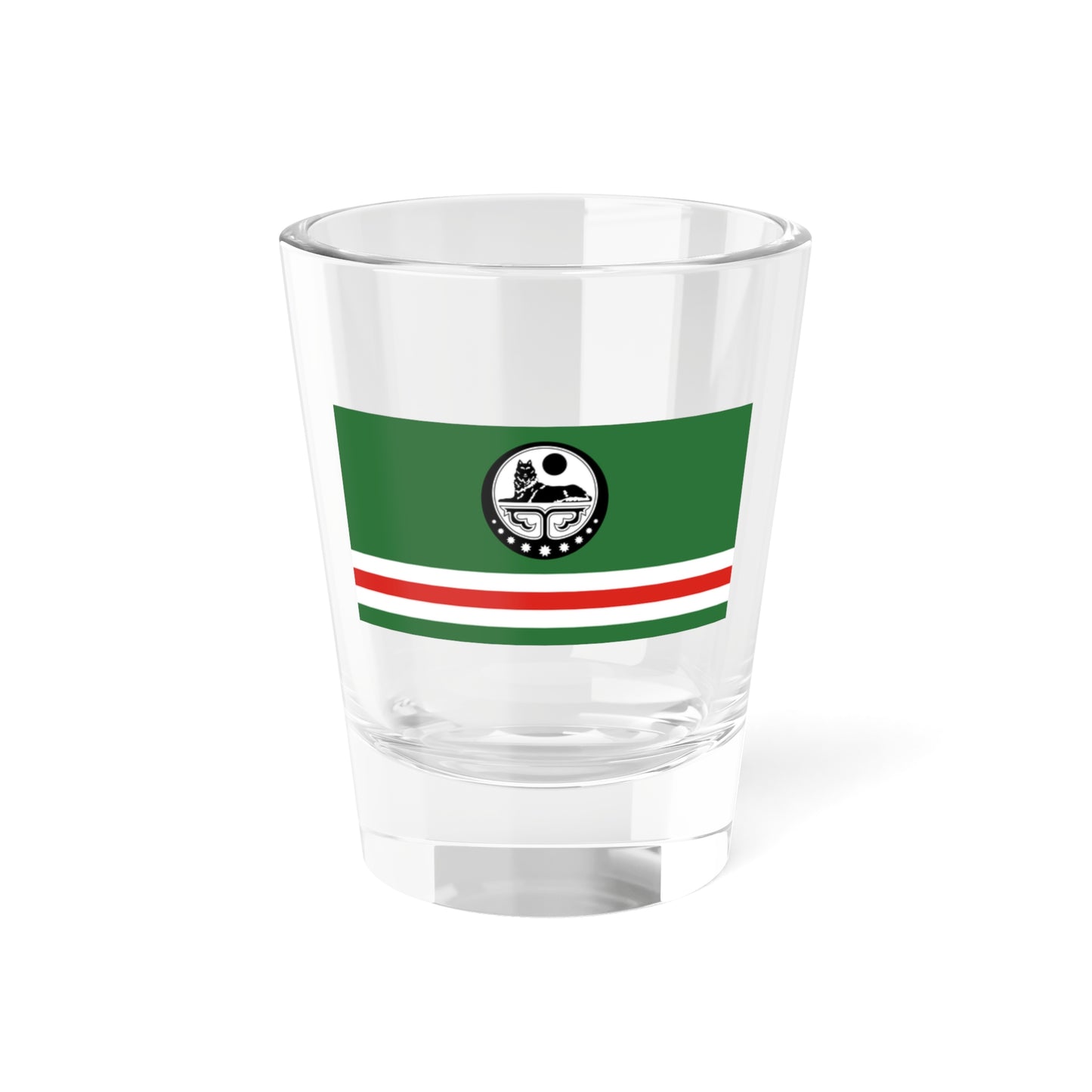 Flag of the Chechen Republic of Ichkeria with COA (Russia) Shot Glass 1.5oz