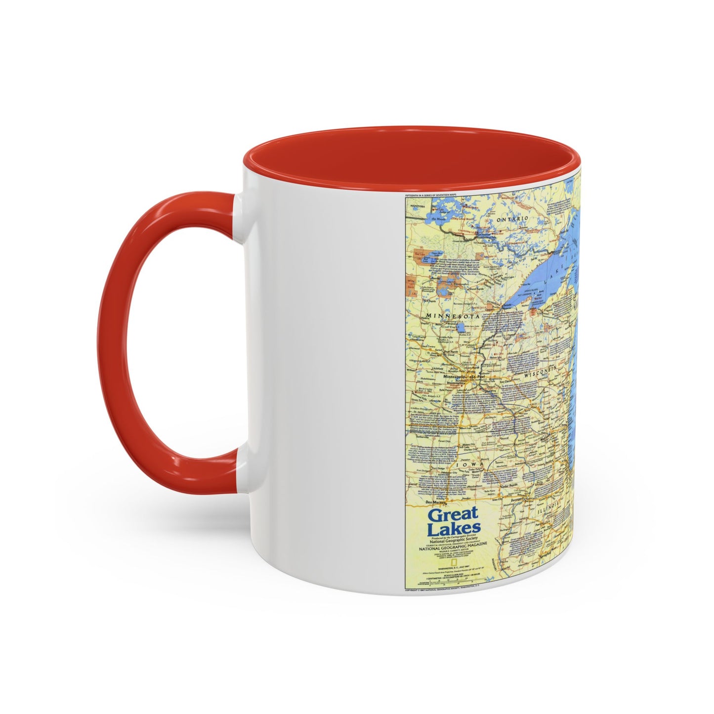 Canada - The Great Lakes 1 (1987) (Map) Accent Coffee Mug