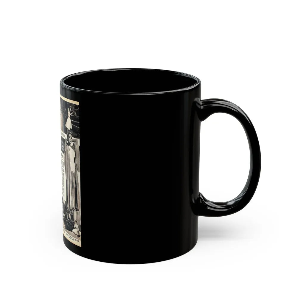 Debra Paget #482 - 7 B&W Photos on French Mag. Page (Vintage Female Icon) Black Coffee Mug-Go Mug Yourself