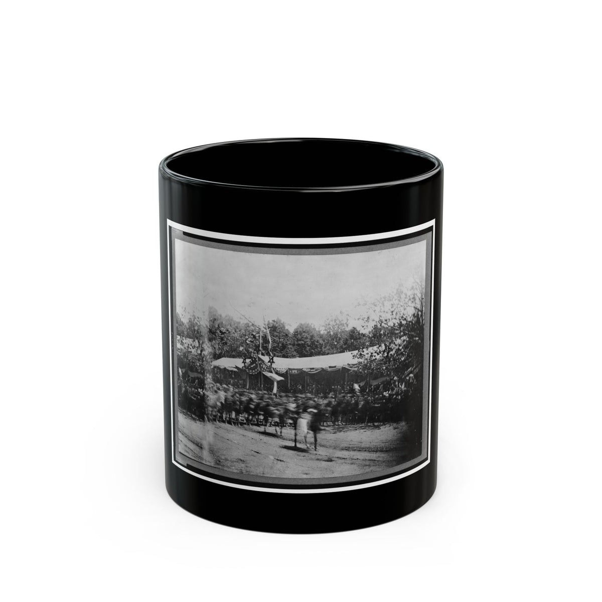 Mounted Cavalry Riding Past Reviewing Stand During The  Grand Review  Of The Union Army, Washington, D.C. (U.S. Civil War) Black Coffee Mug
