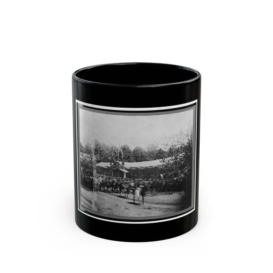 Mounted Cavalry Riding Past Reviewing Stand During The  Grand Review  Of The Union Army, Washington, D.C. (U.S. Civil War) Black Coffee Mug