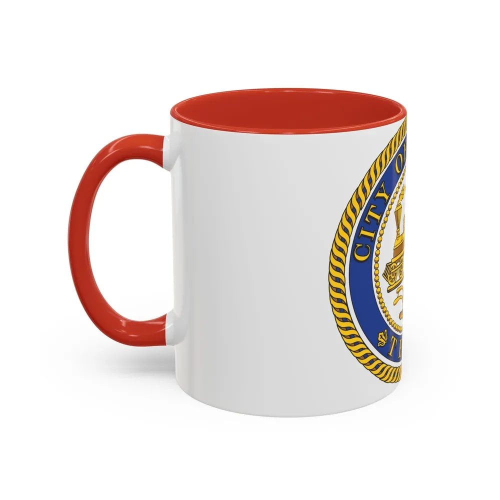 Seal of Houston Texas - Accent Coffee Mug-Go Mug Yourself