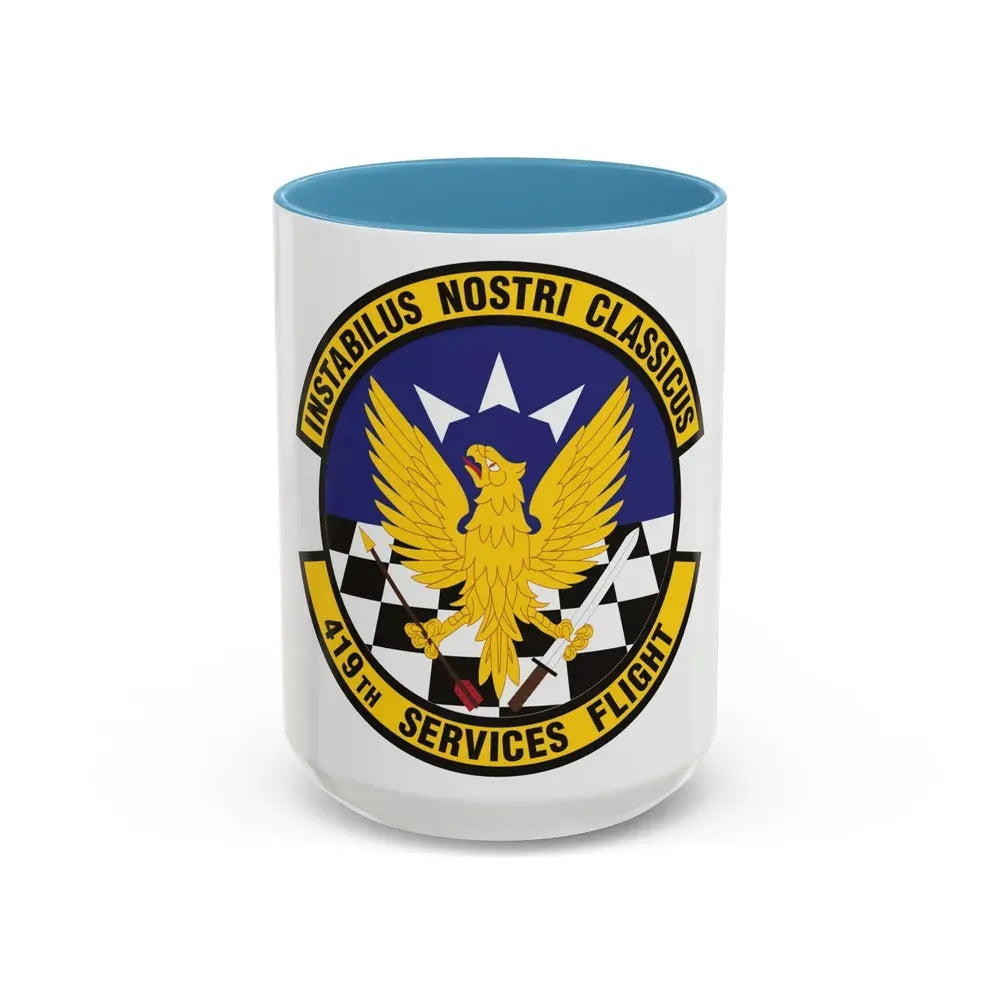 419th Services Flight (U.S. Air Force) Accent Coffee Mug 15oz Light Blue - Go Mug Yourself
