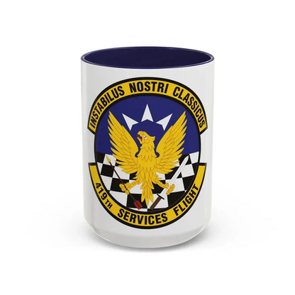 419th Services Flight (U.S. Air Force) Accent Coffee Mug 15oz Navy - Go Mug Yourself