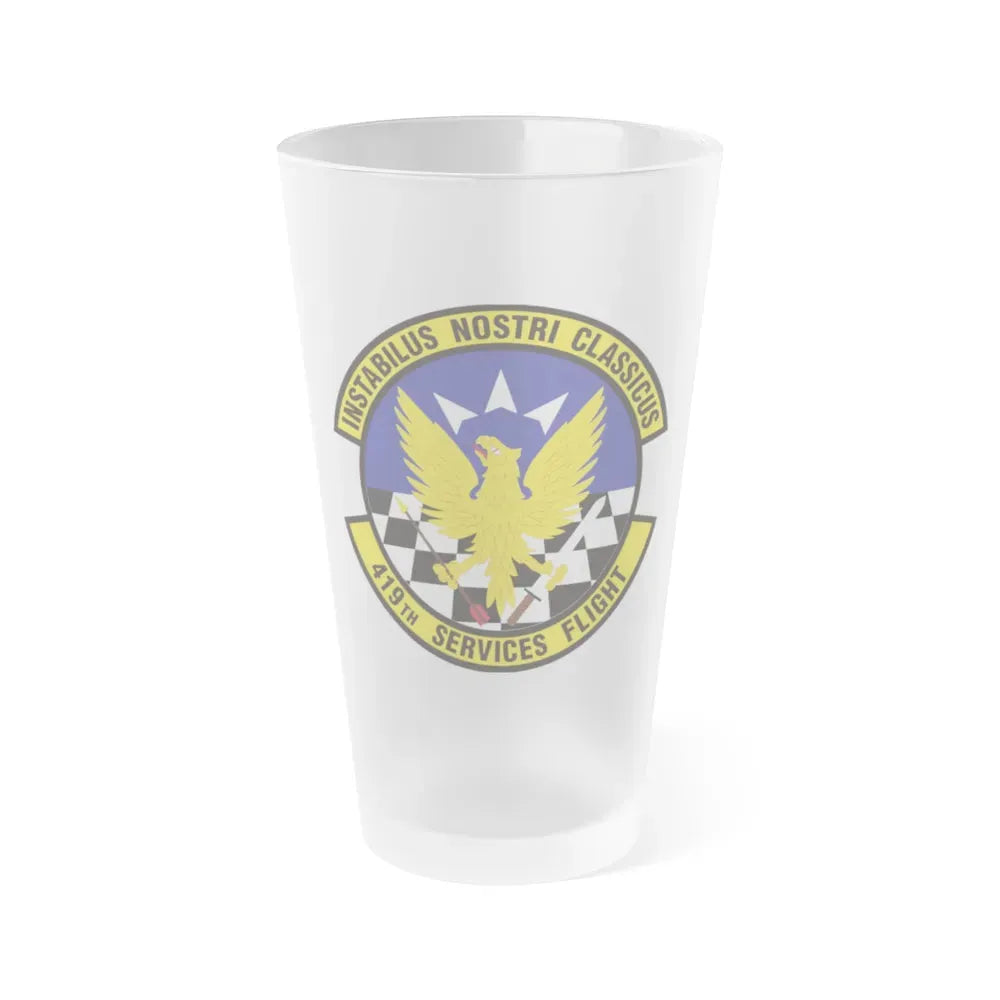 419th Services Flight (U.S. Air Force) Frosted Pint Glass 16oz 16oz Frosted - Go Mug Yourself