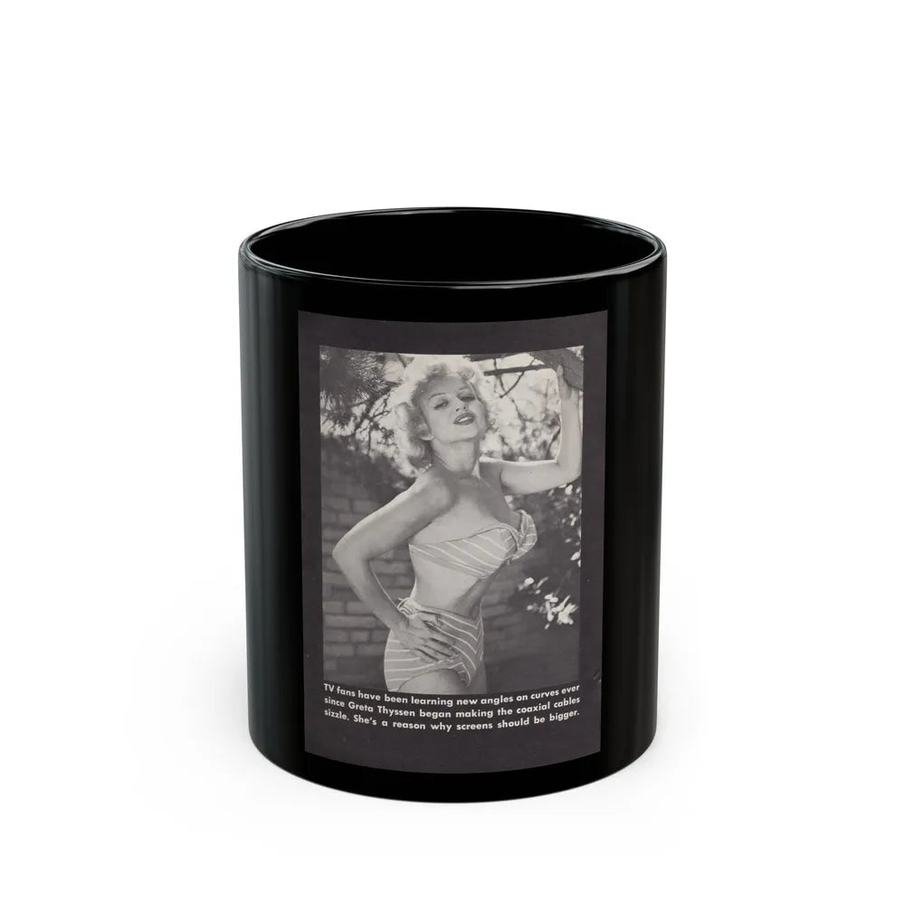 Greta Thyssen #160 - 1 Full Page B&W Photo on Page 38 from BOLD Pocket Mag. Feb. '59 (Vintage Female Icon) Black Coffee Mug-11oz-Go Mug Yourself