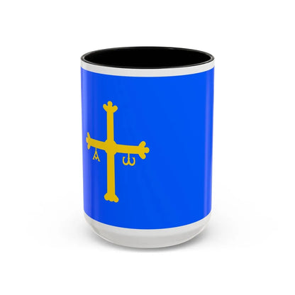 Flag of Asturias Spain - Accent Coffee Mug-15oz-Black-Go Mug Yourself