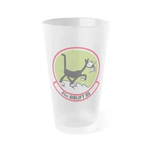 41st Airlift Sq v2 (U.S. Air Force) Frosted Pint Glass 16oz 16oz Frosted - Go Mug Yourself