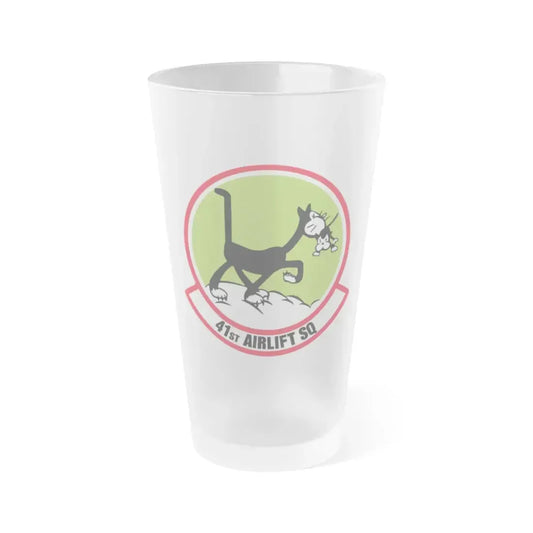 41st Airlift Sq v2 (U.S. Air Force) Frosted Pint Glass 16oz 16oz Frosted - Go Mug Yourself