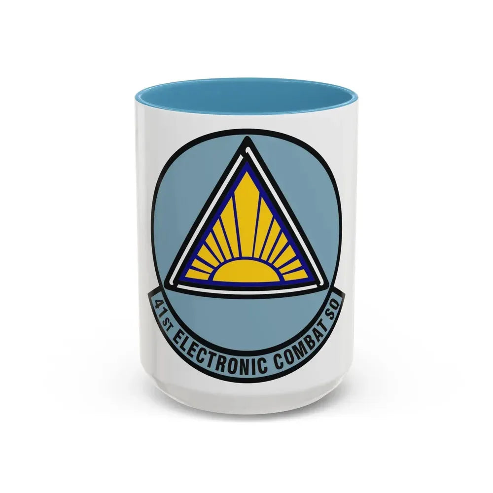 41st Electronic Combat Squadron (U.S. Air Force) Accent Coffee Mug 15oz Light Blue - Go Mug Yourself
