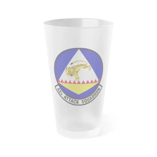42 Attack Squadron ACC (U.S. Air Force) Frosted Pint Glass 16oz 16oz Frosted - Go Mug Yourself