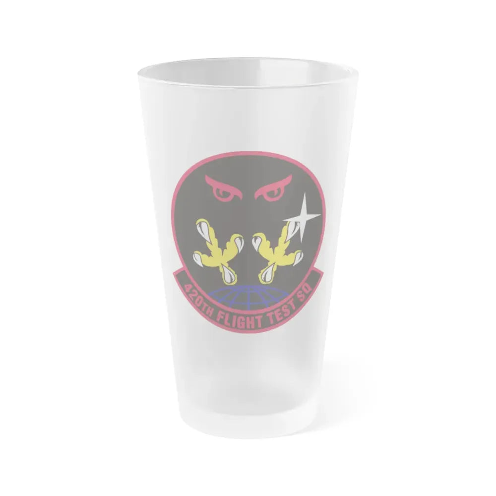 420 Flight Test Squdron AFMC (U.S. Air Force) Frosted Pint Glass 16oz 16oz Frosted - Go Mug Yourself