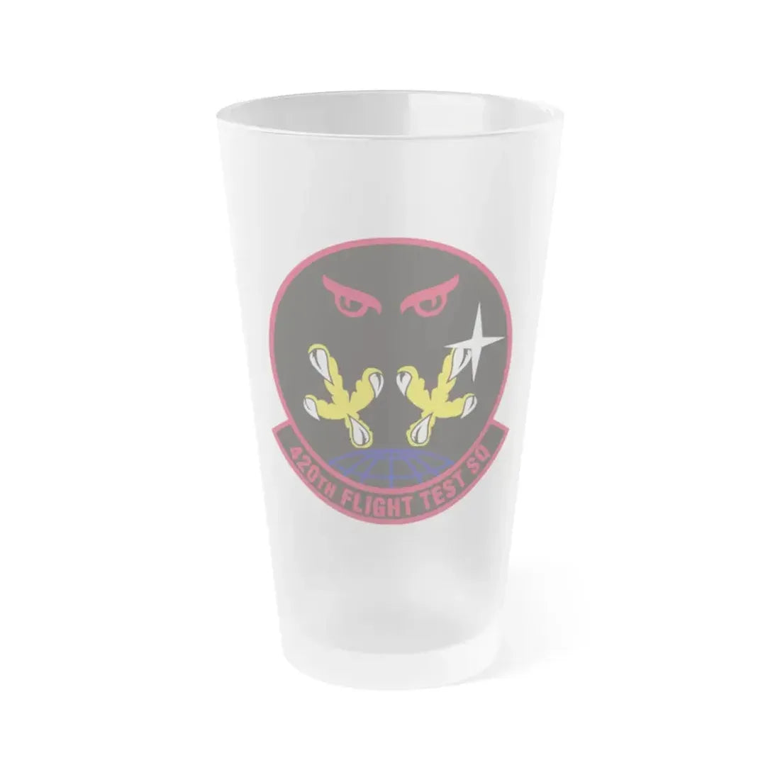 420 Flight Test Squdron AFMC (U.S. Air Force) Frosted Pint Glass 16oz 16oz Frosted - Go Mug Yourself