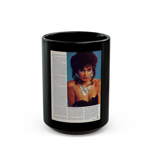 Caroline Munro #372 (Vintage Female Icon) Black Coffee Mug-15oz-Go Mug Yourself