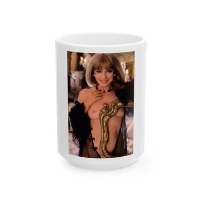 Terry Moore #401 - Unreleased Aug. '84 Playboy Photo from shoot topless in lingerie (Vintage Female Icon) White Coffee Mug-15oz-Go Mug Yourself