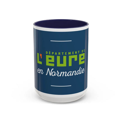 Flag of Eure France - Accent Coffee Mug-15oz-Navy-Go Mug Yourself