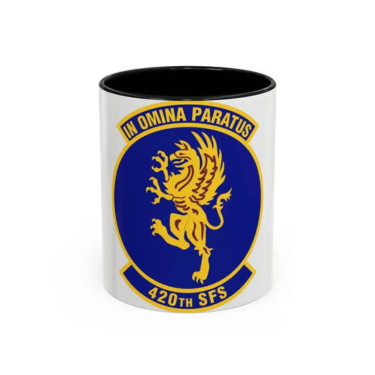 420th Security Forces Squadron (U.S. Air Force) Accent Coffee Mug 11oz Black - Go Mug Yourself