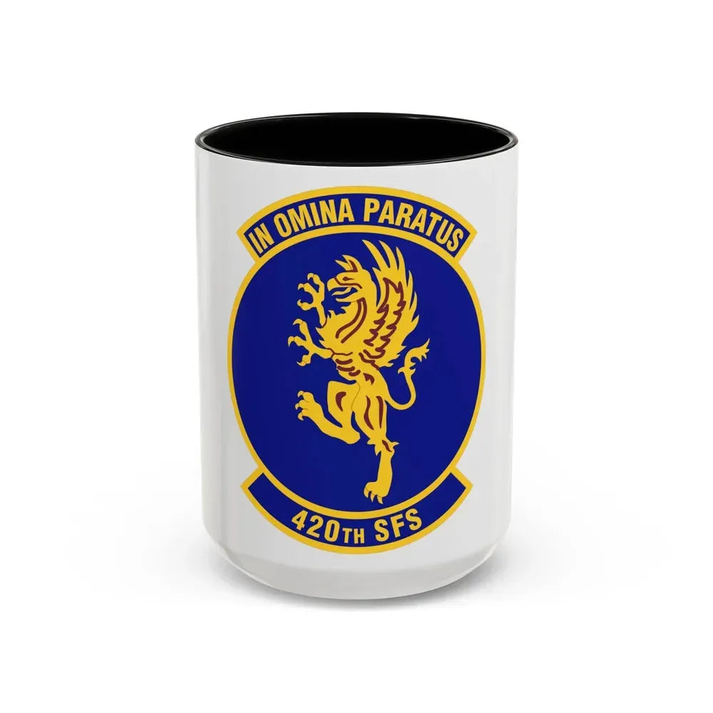 420th Security Forces Squadron (U.S. Air Force) Accent Coffee Mug 15oz Black - Go Mug Yourself