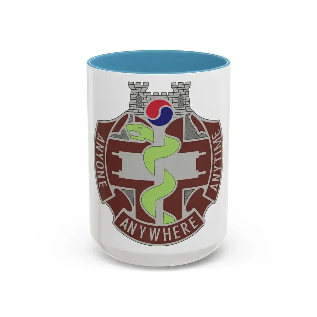 421 Medical Battalion (U.S. Army) Accent Coffee Mug 15oz Light Blue - Go Mug Yourself