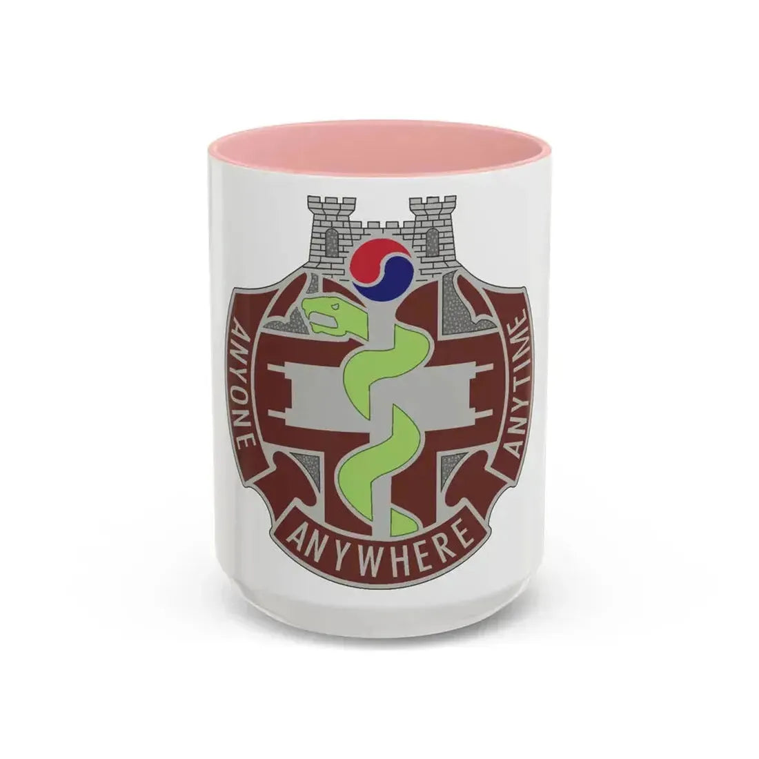 421 Medical Battalion (U.S. Army) Accent Coffee Mug 15oz Pink - Go Mug Yourself