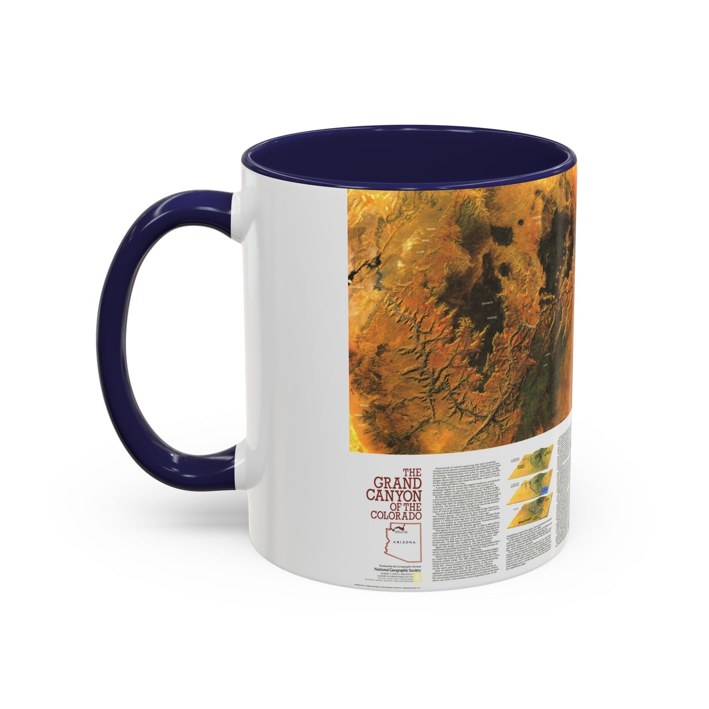 USA - Grand Canyon of the Colorado (1978) (Map) Accent Coffee Mug