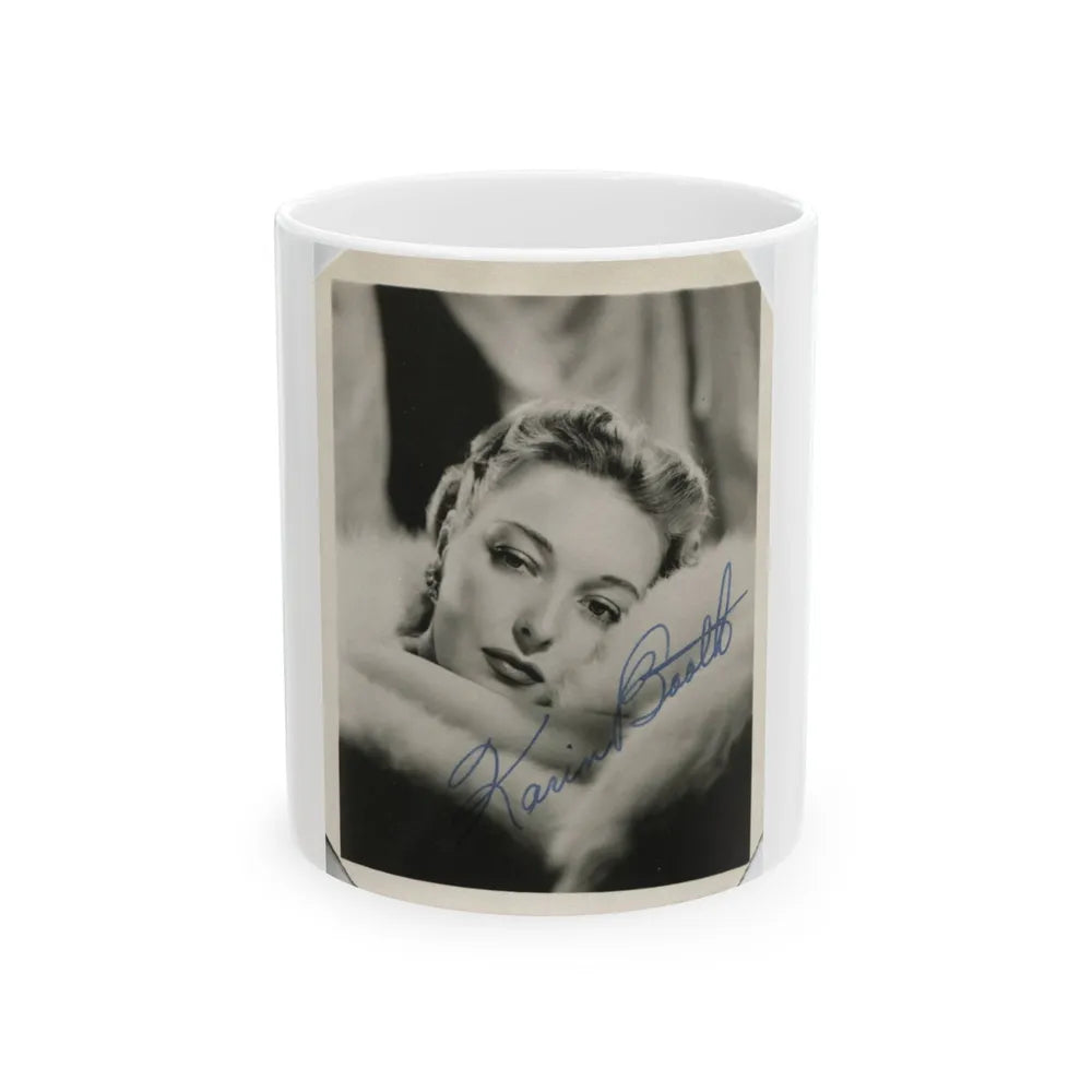 Karin Booth #22 (Vintage Female Icon) White Coffee Mug-11oz-Go Mug Yourself