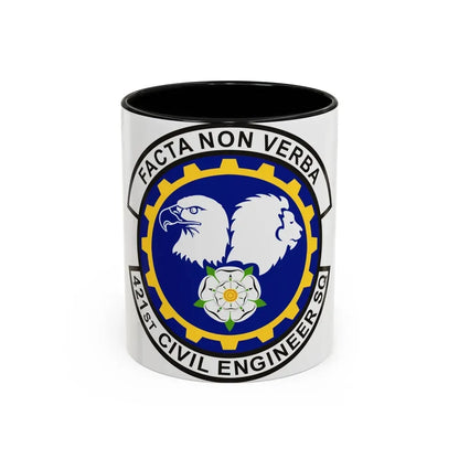 421st Civil Engineer Squadron (U.S. Air Force) Accent Coffee Mug 11oz Black - Go Mug Yourself