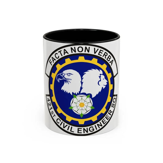 421st Civil Engineer Squadron (U.S. Air Force) Accent Coffee Mug 11oz Black - Go Mug Yourself