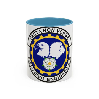 421st Civil Engineer Squadron (U.S. Air Force) Accent Coffee Mug 11oz Light Blue - Go Mug Yourself