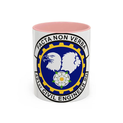 421st Civil Engineer Squadron (U.S. Air Force) Accent Coffee Mug 11oz Pink - Go Mug Yourself