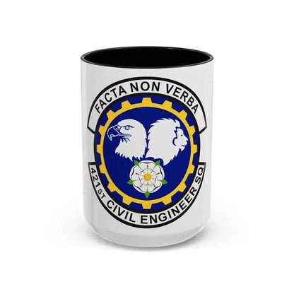 421st Civil Engineer Squadron (U.S. Air Force) Accent Coffee Mug 15oz Black - Go Mug Yourself