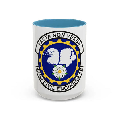 421st Civil Engineer Squadron (U.S. Air Force) Accent Coffee Mug 15oz Light Blue - Go Mug Yourself