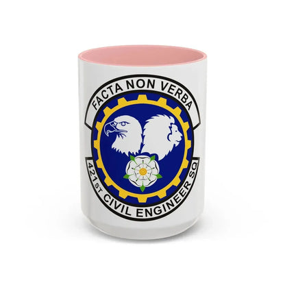 421st Civil Engineer Squadron (U.S. Air Force) Accent Coffee Mug 15oz Pink - Go Mug Yourself