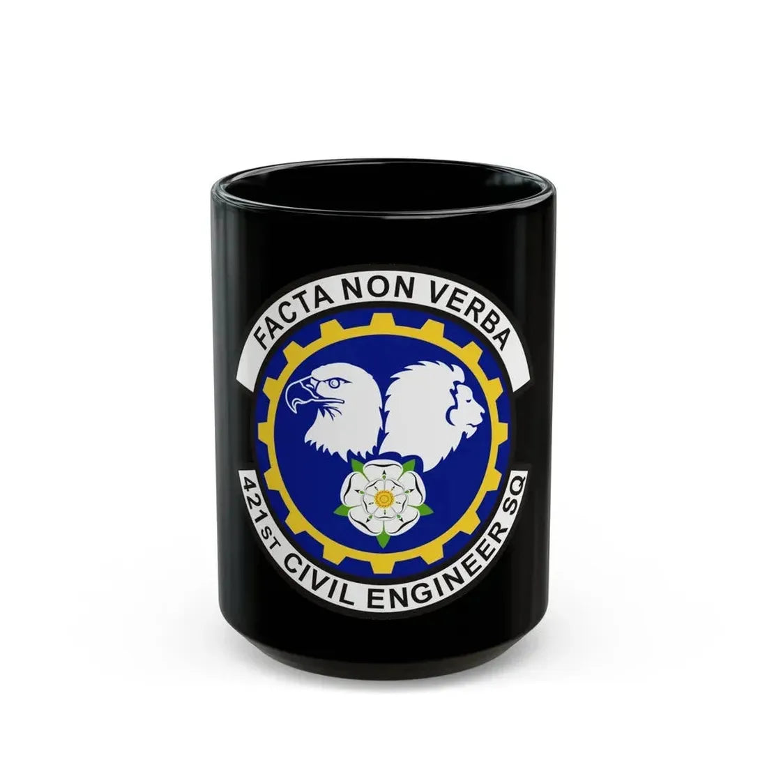 421st Civil Engineer Squadron (U.S. Air Force) Black Coffee Mug 15oz - Go Mug Yourself