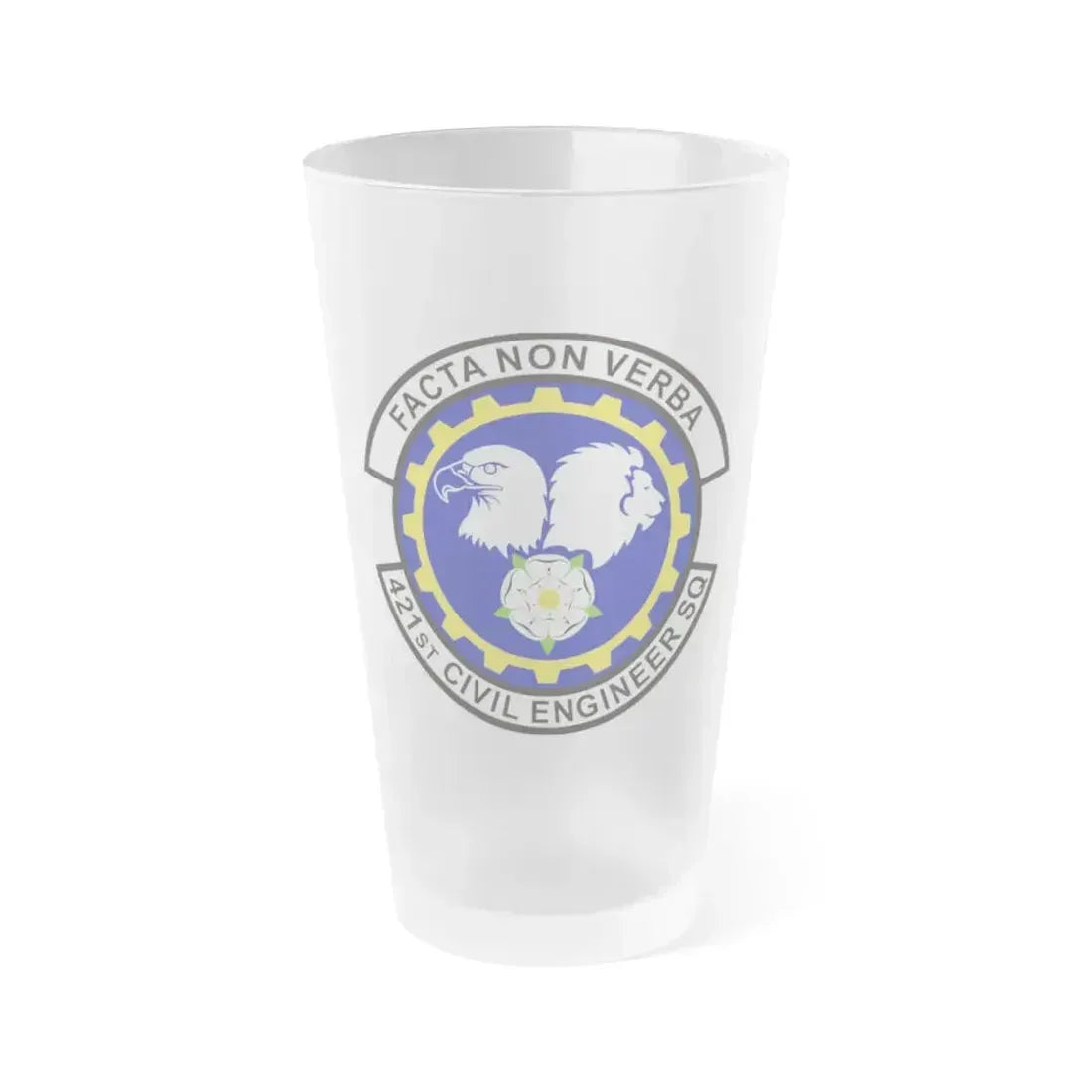 421st Civil Engineer Squadron (U.S. Air Force) Frosted Pint Glass 16oz 16oz Frosted - Go Mug Yourself