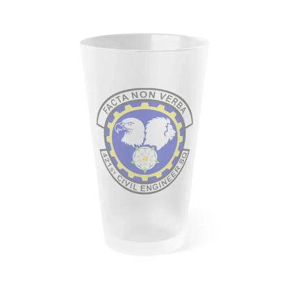 421st Civil Engineer Squadron (U.S. Air Force) Frosted Pint Glass 16oz 16oz Frosted - Go Mug Yourself