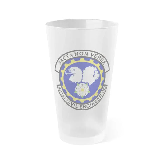 421st Civil Engineer Squadron (U.S. Air Force) Frosted Pint Glass 16oz 16oz Frosted - Go Mug Yourself