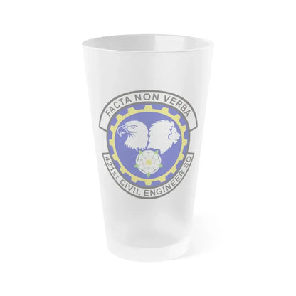 421st Civil Engineer Squadron (U.S. Air Force) Frosted Pint Glass 16oz 16oz Frosted - Go Mug Yourself