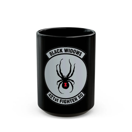 421st Fighter Squadron Black Widows (U.S. Air Force) Black Coffee Mug-15oz-Go Mug Yourself