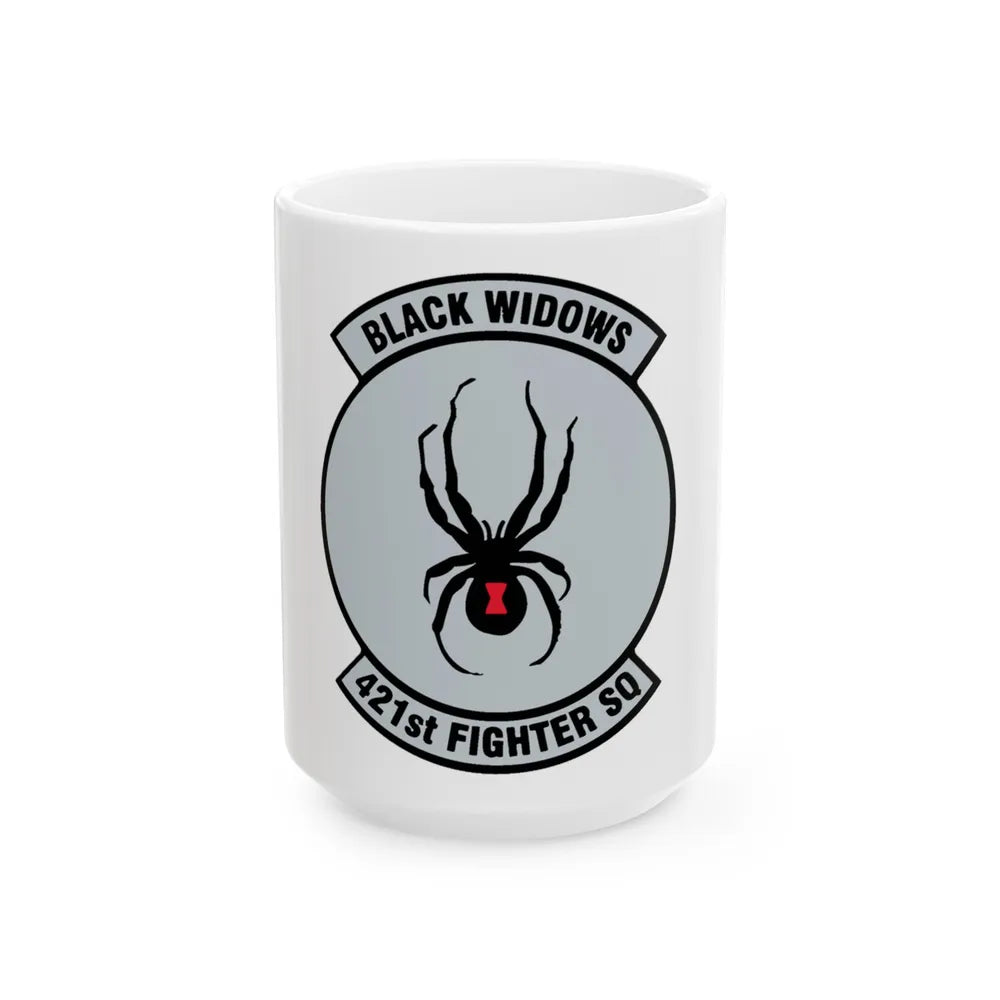 421st Fighter Squadron Black Widows (U.S. Air Force) White Coffee Mug-15oz-Go Mug Yourself