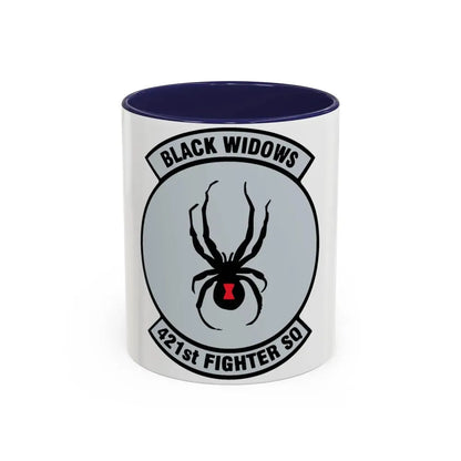 421st Fighter Squadron Black Widows (U.S. Air Force) Accent Coffee Mug 11oz Navy - Go Mug Yourself