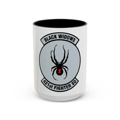 421st Fighter Squadron Black Widows (U.S. Air Force) Accent Coffee Mug 15oz Black - Go Mug Yourself