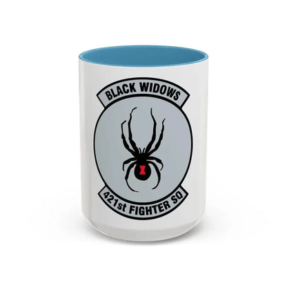 421st Fighter Squadron Black Widows (U.S. Air Force) Accent Coffee Mug 15oz Light Blue - Go Mug Yourself