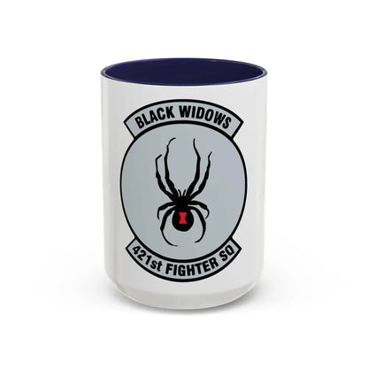 421st Fighter Squadron Black Widows (U.S. Air Force) Accent Coffee Mug 15oz Navy - Go Mug Yourself