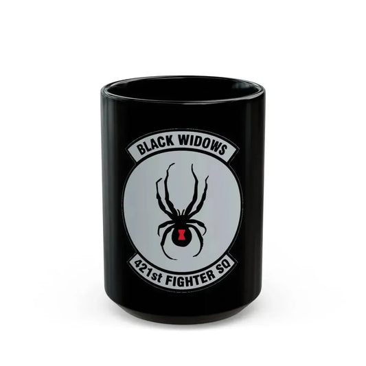 421st Fighter Squadron Black Widows (U.S. Air Force) Black Coffee Mug 15oz - Go Mug Yourself