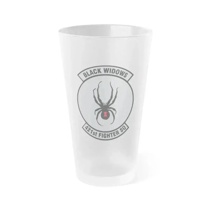 421st Fighter Squadron Black Widows (U.S. Air Force) Frosted Pint Glass 16oz 16oz Frosted - Go Mug Yourself
