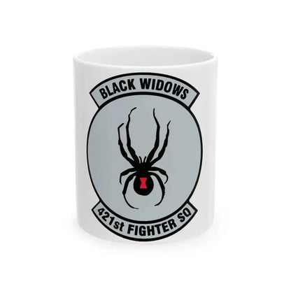 421st Fighter Squadron Black Widows (U.S. Air Force) White Coffee Mug 11oz - Go Mug Yourself
