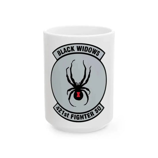 421st Fighter Squadron Black Widows (U.S. Air Force) White Coffee Mug 15oz - Go Mug Yourself