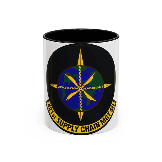 421st Supply Chain Management Squadron (U.S. Air Force) Accent Coffee Mug 11oz Black - Go Mug Yourself